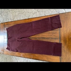 Burgundy ankle crop